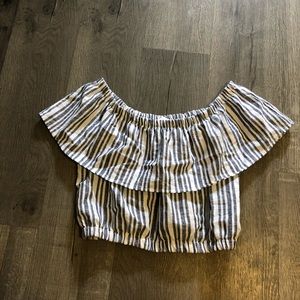 Lush Cropped Strip Shirt